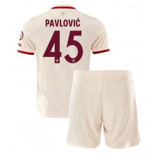 Bayern Munich Aleksandar Pavlovic #45 Tredjeställ Barn 2024-25 Korta ärmar (+ Korta byxor)